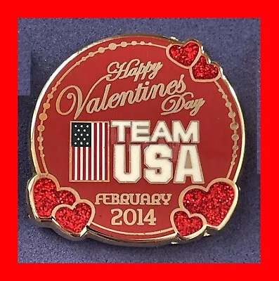 2014 Sochi Russia Olympic Pin Badge Pin Happy Valentine Day Team Usa • $15
