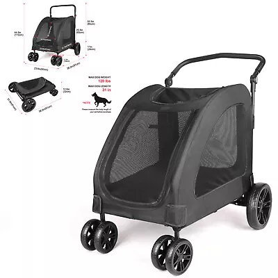 Dog Stroller For Large Pet Jogger Stroller For 2 Dogs Breathable Animal Stroller • $149.59