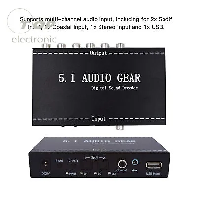 5.1 Audio Gear Digital Sound Decoder Audio Converter Surround Rush For DVD PS3 • $11.63
