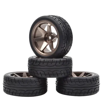 $30.90 • Buy 4Pcs Tires W/ Aluminum Wheels Rim 12mm Hex For 1:10 RC On Road Drift Racing Car