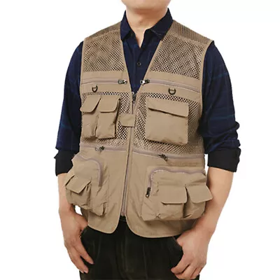 Outdoor Multi-pocket Fishing Photography Camping Director's Work Vest Waistcoat • $22.54