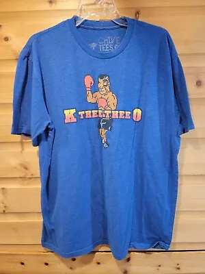 NES Mike Tyson's Punch Out Mens XL Chive On Graphic T Shirt Heathered Blue • $15.99