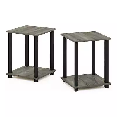 Engineered Wood Simplistic End Table  Oak Gray/Black (Set Of 2) • $28.90