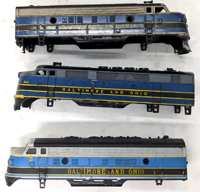 3X LOT Varney Vintage HO Scale Baltimore & Ohio 220 SHELL ONLY F9 TYCO BLUE LOCO • $57.33
