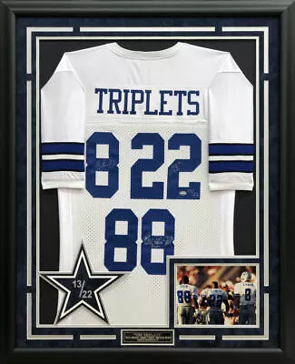 Dallas Cowboys Triplets Aikman Emmitt Irvin Autographed Signed Framed LE Jersey • $1499.99