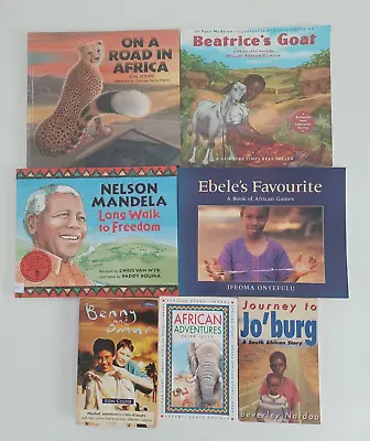 7 Stories From Africa Book Bundle Inc Nelson Mandela Long Walk To Freedom GOOD • £9.99