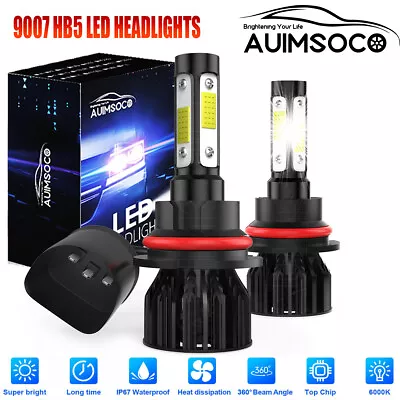 4x HB5 9007 Super White LED Headlight Bulb Conversion Kit High Low Beam 6000K • $29.99