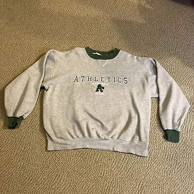 Vintage Oakland Athletics Baseball MLB Sweatshirt Lee Sport Size M Gray Grey • $30