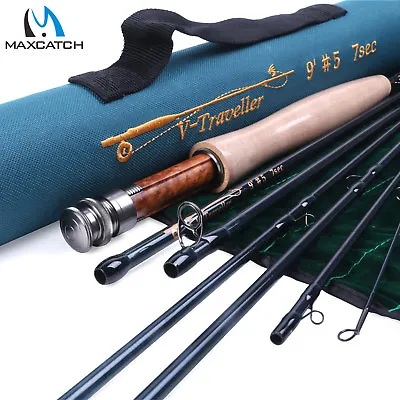 $74.26 • Buy Maxcatch Traveler Rod 4/5/6/7/8/9wt 9ft 7pcs IM10 Carbon Fiber Fly Fishing Rod