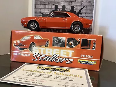 1:18 Exact Detail 1968 Camaro Z/28 “street Stalker” Orange On Black  Ma# 1580 • $159.99