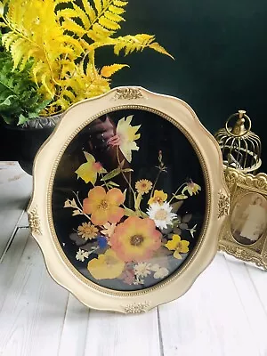 £14 • Buy Vintage Victorian Style Oval Picture Frame Vintage Dried Flowers
