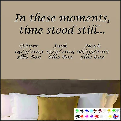 £13.49 • Buy Family Wall Art Sticker Personalised In These Moments Time Stood Still