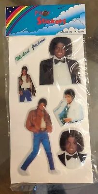 Vintage 80's Retro Michael Jackson Six (6) Puffy Stickers New Sealed Package NOS • $3.66