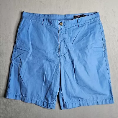 Vineyard Vines Shorts Mens 36 Blue Club Chino Pastel Flat Front Casual Beach • $16.88