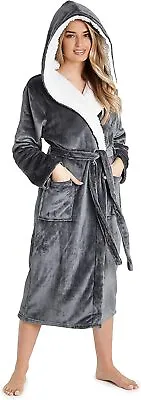 CityComfort Soft Plush Hooded Dressing Gown For Women • £22.49