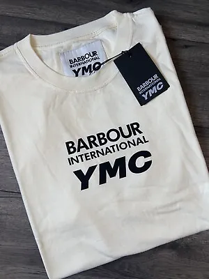 BARBOUR X YMC LOGO T SHIRT SIZE XL BNWT • £44.99
