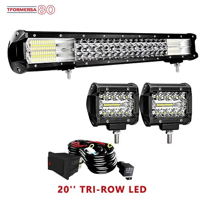 288W 20  LED Light Bar +2 Cube Pods For GMC Sierra 1500 2500HD 3500HD • $47.80