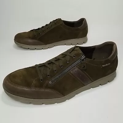 Mobils By Memphisto Kristof Suede Sneakers Shoes Men's Size 11.5 Olive/Brown  • $99.99