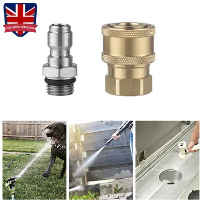 1/4'' Quick-Release Connect Fitting Pressure Washer Coupling Connector Adapter • £5.99