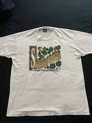 Vintage 80s Shamrocks Against Muscular Dystrophy T Shirt Adult Large  White Mens • $25