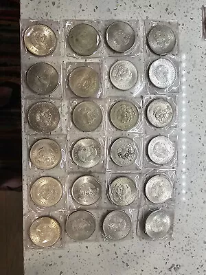 1948 Cinco Pesos Silver Cuauhtemoc  Lot Of 24 Coins • $550