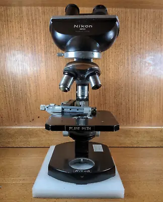 Vintage Black Nikon 88721 Microscope With 3 Objectives & Condenser NO LIGHT • $150