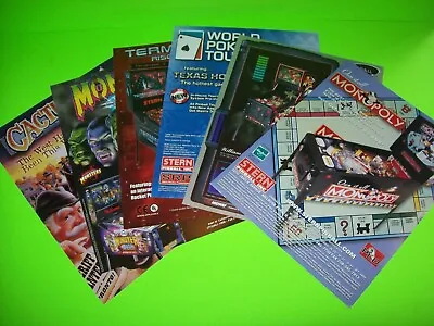 Pinball Flyer Lot Cactus Canyon Monopoly Revenge Mars Terminator 3 Monster Bash  • $28