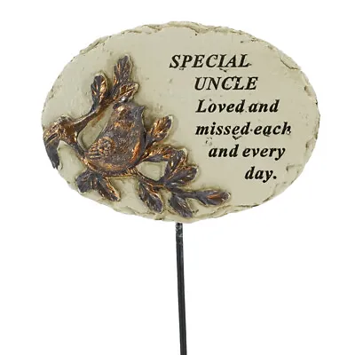 Special Uncle Love & Missed Robin Bird Memorial Tribute Stick Graveside Plaque • £5.99