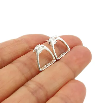 Solid 925 Silver Equestrian Horse Riding Tack Stirrup Earrings Gift Boxed • $31.56