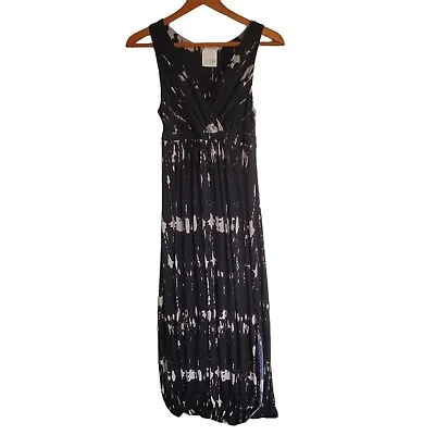 Matty M Maxi Tank Dress Size XS Sleeveless Longline Summer Black Tan Side Slits  • $8.99