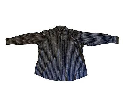 Vintage Wrangler Men’s Glitter Pinstripes Pearl Snap Western Shirt. Size 2XL • $19