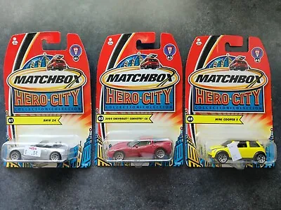 Lot/3 NEW Matchbox Hero City Collection 2003 NIP Corvette C6 BMW Z4 Mini Cooper • $9.99