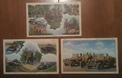 Lot Of 3 Postcards U. S. Infantry U. S. Army Series  (1930-1945). Unposted Cards • $9