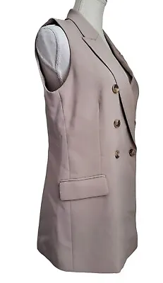 NWOT Nicole Miller New York Beige Double Breasted Long Vest  • $19.99