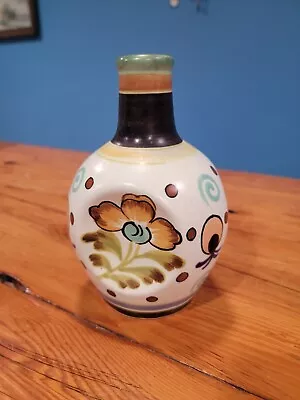 Vintage Musical Decanter -Hand Painted 8” Raised Floral Art Glazed Japan Working • $14.99