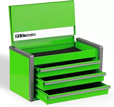 Portable 3 Drawer Steel Tool Box With Magnetic Locking Green Micro Top Chest • $64.99