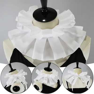 Womens Renaissance Ruffle Fake Collar Victorian Neck Ruff Stage Show Decoration • $8.92