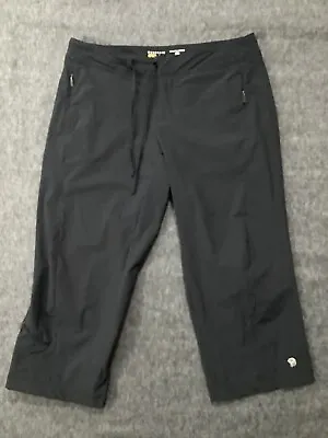 Mountain HardWare Pants Black Stretch Capri Sz 10 Adjustable Waist 33” Hiking • $18.69