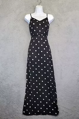 H&M Dress Women’s Extra Small Black White Polka Dot Maxi Spaghetti Strap • $19.58