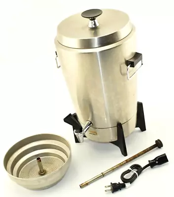 Vintage West Bend #7210 Electric Stainless Steel Coffee Party Percolator Maker • $43.88