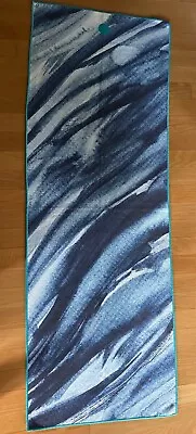 EUC Manduka Yogitoes Yoga Mat Towel 67 1/2 X 24 1/4 Serene Blue Freshly Washed • $9.99