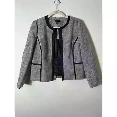 NWT J. Crew Navy Blue White Tweed Structured Jacket Blazer Sz 8 • $23.92