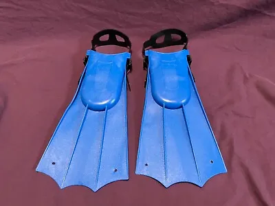 Vintage Swim Fins Flippers Blue - Adjustable Feet Straps - Frog Mermaid Fish • $9.99