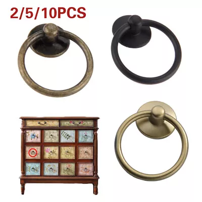 Vintage Metal Ring Drawer Knob Cupboard Handles Cabinet Door Handle Drawer Pull • £11.58