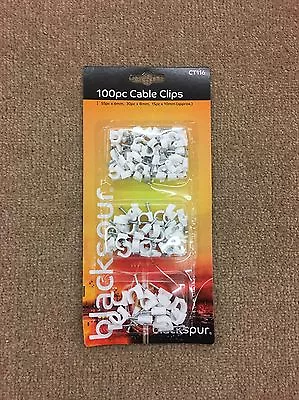 £3.29 • Buy 100 Piece White Round Cable Clips For Wires Around The House 6mm 8mm 10mm