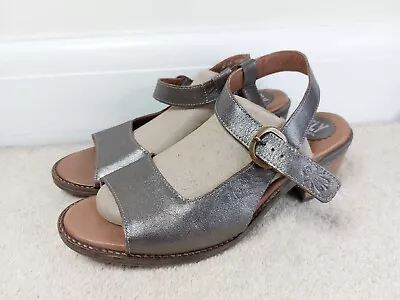 £19.95 • Buy Fly London Strappy Heel Sandals Grey Leather Buckle (Size 8 UK)