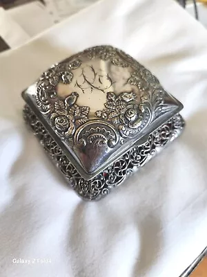 Ornate Wilcox Quadruple Silver Plate Jewelry Trinket Box • $50