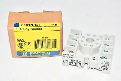 NEW Square D 8501NR51 Relay Socket 8 Pin Octal 2 Pole 10A DINRail Use With  • $14.99