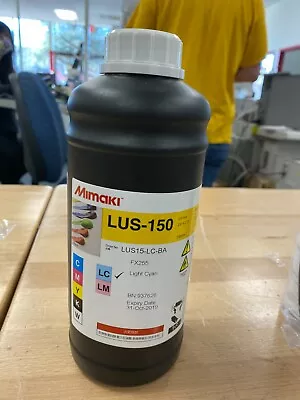 Mimaki LUS-150 UV Ink 1000mL Bottle Light Cyan With One Time Ink Chip • $49