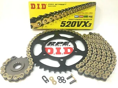 $149.99 • Buy Yamaha R6 2006-20 DID VX3 520 X-Ring Chain And Sprockets Kit Gold Or Silver